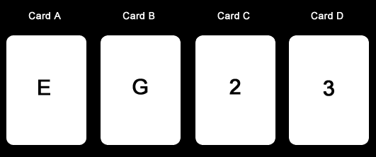 4 cards logic problem